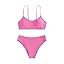 SHENHE Girl's 2 Piece O Ring Bikini High Waisted Spaghetti Strap Cute Swimsuit Bathing Suit