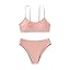 SHENHE Girl's 2 Piece O Ring Bikini High Waisted Spaghetti Strap Cute Swimsuit Bathing Suit
