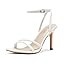LULLASONG Women's Heels Strappy Ankle Strap High Heels 3.5 Inch Heeled Square Open Toe Sandals for Women