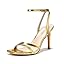 LULLASONG Women's Heels Strappy Ankle Strap High Heels 3.5 Inch Heeled Square Open Toe Sandals for Women