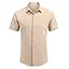COOFANDY Men's Linen Shirts Short Sleeve Casual Shirts Button Down Shirt for Men Beach Summer Wedding Shirt