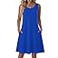 Zeagoo Summer Dresses for Women 2026 Sleeveless Casual Floral Tshirt Sundress with Pockets Loose Tank Beach Dress