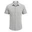 COOFANDY Men's Linen Shirts Short Sleeve Casual Shirts Button Down Shirt for Men Beach Summer Wedding Shirt
