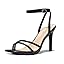 LULLASONG Women's Heels Strappy Ankle Strap High Heels 3.5 Inch Heeled Square Open Toe Sandals for Women