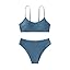 SHENHE Girl's 2 Piece O Ring Bikini High Waisted Spaghetti Strap Cute Swimsuit Bathing Suit