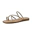 CUSHIONAIRE Venue Women’s Strappy Toe-Loop Slide Sandals with Gold-Tone Accent & Memory Foam Comfort
