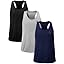 NELEUS Men's 3 Pack Dry Fit Y-Back Muscle Tank Workout Gym Shirt