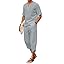 COOFANDY Men's 2 Pieces Linen Set Henley Shirt Short Sleeve and Harem Capri Pants Wide Leg Baggy Beach Yoga Trousers Outfits