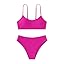SHENHE Girl's 2 Piece O Ring Bikini High Waisted Spaghetti Strap Cute Swimsuit Bathing Suit