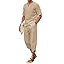 COOFANDY Men's 2 Pieces Linen Set Henley Shirt Short Sleeve and Harem Capri Pants Wide Leg Baggy Beach Yoga Trousers Outfits