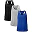 NELEUS Men's 3 Pack Dry Fit Y-Back Muscle Tank Workout Gym Shirt