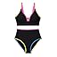 Herseas Women's 2 Piece Floral Print Bikini Sets V Neck Stitch Swimsuits High Waisted Bathing Suit Beach Summer Swimwear