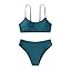 SHENHE Girl's 2 Piece O Ring Bikini High Waisted Spaghetti Strap Cute Swimsuit Bathing Suit