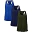 NELEUS Men's 3 Pack Dry Fit Y-Back Muscle Tank Workout Gym Shirt
