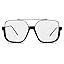 GUVIVI Retro Oversized Aviator Sunglasses for Women Men Square Double Bridge Pilot Sun Glasses 70s Trendy Shades