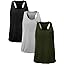 NELEUS Men's 3 Pack Dry Fit Y-Back Muscle Tank Workout Gym Shirt