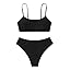 SHENHE Girl's 2 Piece O Ring Bikini High Waisted Spaghetti Strap Cute Swimsuit Bathing Suit