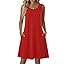 Zeagoo Summer Dresses for Women 2026 Sleeveless Casual Floral Tshirt Sundress with Pockets Loose Tank Beach Dress