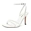 LULLASONG Women's Heels Strappy Ankle Strap High Heels 3.5 Inch Heeled Square Open Toe Sandals for Women