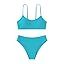 SHENHE Girl's 2 Piece O Ring Bikini High Waisted Spaghetti Strap Cute Swimsuit Bathing Suit
