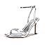 LULLASONG Women's Heels Strappy Ankle Strap High Heels 3.5 Inch Heeled Square Open Toe Sandals for Women