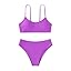SHENHE Girl's 2 Piece O Ring Bikini High Waisted Spaghetti Strap Cute Swimsuit Bathing Suit