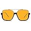GUVIVI Retro Oversized Aviator Sunglasses for Women Men Square Double Bridge Pilot Sun Glasses 70s Trendy Shades