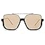 GUVIVI Retro Oversized Aviator Sunglasses for Women Men Square Double Bridge Pilot Sun Glasses 70s Trendy Shades
