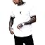 SOLY HUX Men's Crown Letter Print Striped Trim Tee Tops Short Sleeve Crew Neck Summer T Shirt