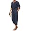 COOFANDY Men's 2 Pieces Linen Set Henley Shirt Short Sleeve and Harem Capri Pants Wide Leg Baggy Beach Yoga Trousers Outfits