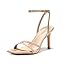 LULLASONG Women's Heels Strappy Ankle Strap High Heels 3.5 Inch Heeled Square Open Toe Sandals for Women