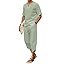 COOFANDY Men's 2 Pieces Linen Set Henley Shirt Short Sleeve and Harem Capri Pants Wide Leg Baggy Beach Yoga Trousers Outfits