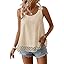 Womens Tank Tops Flowy Sleeveless Summer Boho Tank Top for Women Casual Crewneck Strap Lace Camisole Shirts