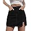 luvamia Skorts Skirts for Women Denim Mini Skirt Side Slit with High Waisted Jean Shorts Stretchy