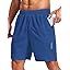 COOFANDY Mens Gym Athletic Shorts with Zipper Pockets Quick Dry 7" Workout Running Training Shorts