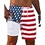 Gleeease 7inch Mens Swim Trunks 2 in 1 with Compression Liner Pockets Drawstring Quick Dry Stretch Lined Funny Beach Pool