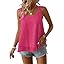 Womens Tank Tops Flowy Sleeveless Summer Boho Tank Top for Women Casual Crewneck Strap Lace Camisole Shirts
