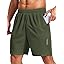 COOFANDY Mens Gym Athletic Shorts with Zipper Pockets Quick Dry 7" Workout Running Training Shorts