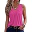 Zeagoo Womens Tank Tops Summer Sleeveless Loose Fit Tops V Neck Pleated Shirts Basic Tees Dressy Casual Trendy Clothes