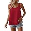 Womens Tank Tops Flowy Sleeveless Summer Boho Tank Top for Women Casual Crewneck Strap Lace Camisole Shirts