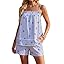 Blooming Jelly Women Two Piece Lounge Sets Striped Camisole Top Matching Shorts Set Summer Vacation Outfits with Pocket