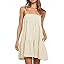 Wenrine Womens Summer Striped Mini Dress Casual Spaghetti Strap Sleeveless A Line Beach Sundress with Pockets