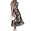 Simplee Women Floral Summer Maxi Dress Boho Flowy Casual Chiffon Short Sleeves V Neck Long Wedding Guest Dresses