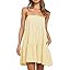 Wenrine Womens Summer Striped Mini Dress Casual Spaghetti Strap Sleeveless A Line Beach Sundress with Pockets