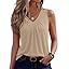 Zeagoo Womens Tank Tops Summer Sleeveless Loose Fit Tops V Neck Pleated Shirts Basic Tees Dressy Casual Trendy Clothes