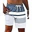 Gleeease 7inch Mens Swim Trunks 2 in 1 with Compression Liner Pockets Drawstring Quick Dry Stretch Lined Funny Beach Pool
