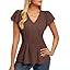 GRACE KARIN Summer Blouses for Women Dressy Casual, 2026 Ruffle Sleeve Peplum Tops, Business Work Shirt Fashion Clothing