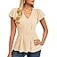 GRACE KARIN Summer Blouses for Women Dressy Casual, 2026 Ruffle Sleeve Peplum Tops, Business Work Shirt Fashion Clothing