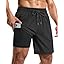 Gleeease 7inch Mens Swim Trunks 2 in 1 with Compression Liner Pockets Drawstring Quick Dry Stretch Lined Funny Beach Pool