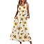 WIHOLL Summer Dresses for Women Flowy Casual Midi Dress Beach Vacation Sundresses with Pockets